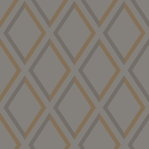 Pompeian - Slate/Bronze Brown By Cole & Son | Cole & Son Contemporary Restyled |Diamond Geometric Wallcovering Print