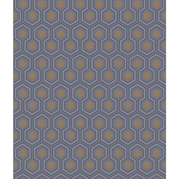 Hicks Hexagon - Dk Gry/Bronz Purple | Cole & Son