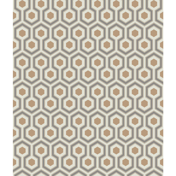 Hicks Hexagon - Gold/Taupe Beige By Cole & Son | Cole & Son Contemporary Restyled |Modern Geometric Wallcovering Print