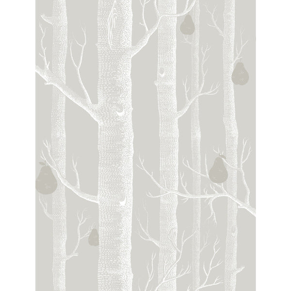 Woods & Pears - Grey/Wht/Slvr Grey By Cole & Son | Cole & Son Contemporary Restyled |Botanical & Floral  Wallcovering