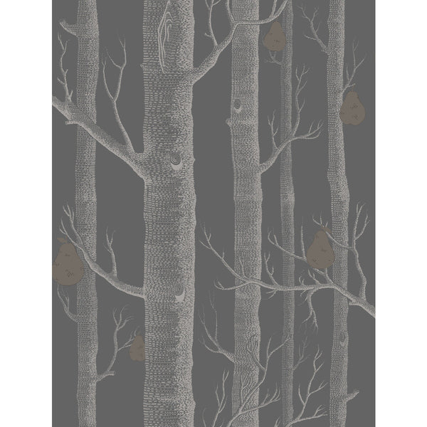Woods & Pears - Gilver/Black Grey By Cole & Son | Cole & Son Contemporary Restyled | Novelty Wallcovering Print