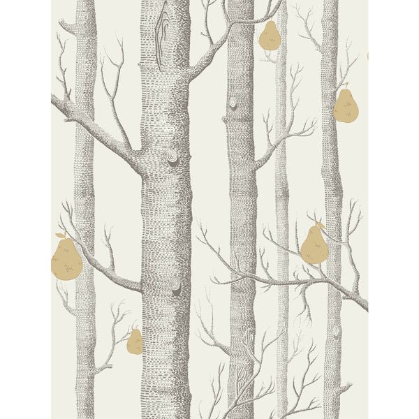 Woods & Pears - Charcl/Lin/Gld Black By Cole & Son | Cole & Son Contemporary Restyled |Botanical & Floral  Wallcovering