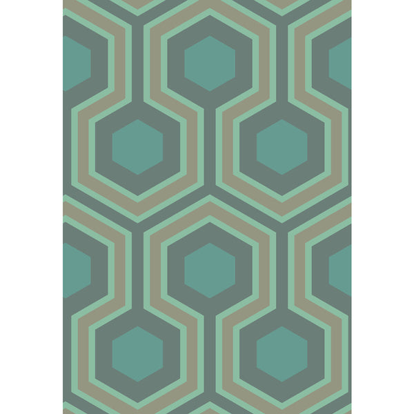 Hicks Grand - Green Green By Cole & Son | Cole & Son Contemporary Restyled |Modern Geometric Wallcovering Print