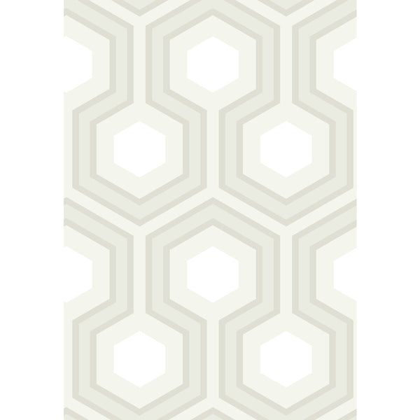 Hicks Grand - White White By Cole & Son | Cole & Son Contemporary Restyled |Modern Geometric Wallcovering Print