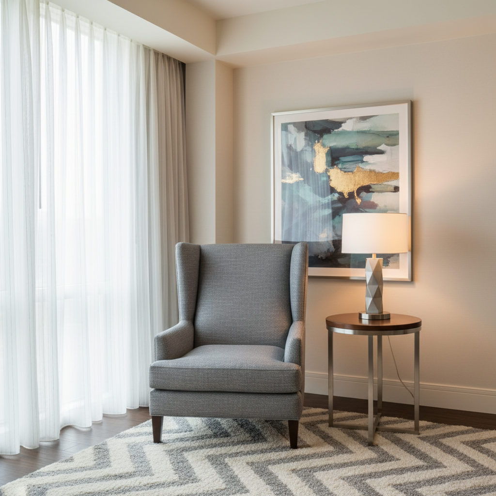 Woven Textured Fabric Cool Gray Upholstered Chair | Architectural Fabrics
