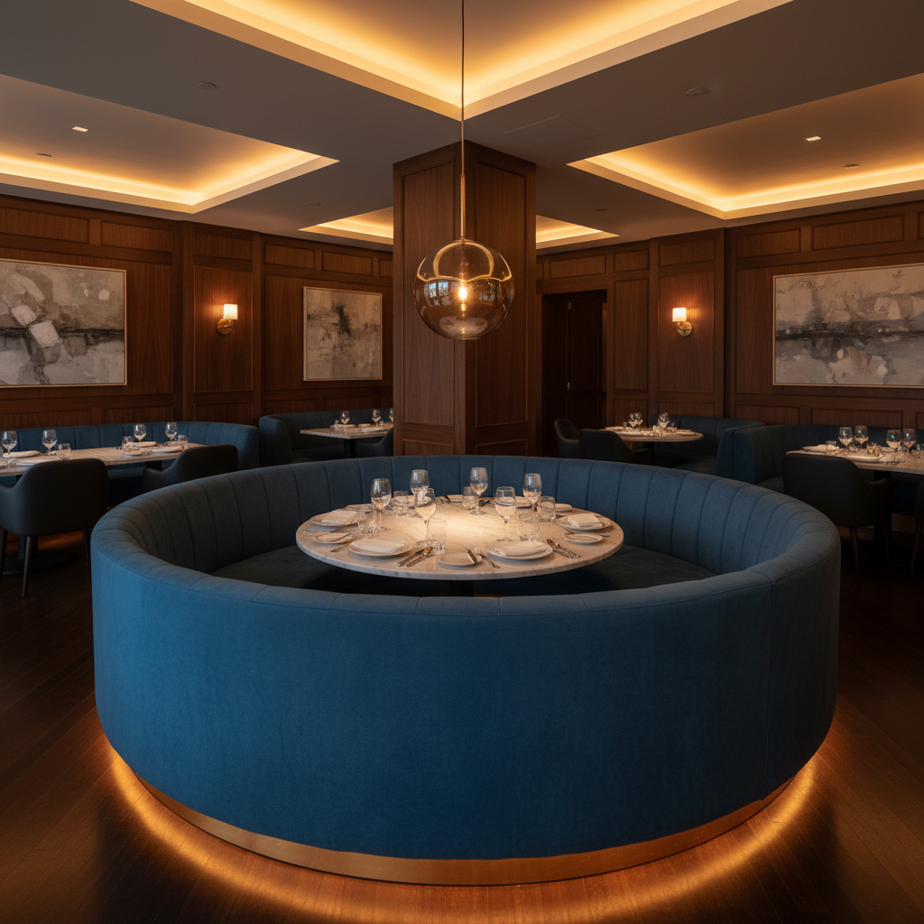 Ultrasuede  South Beach  Blue Upholstered Banquette | Ultrasuede Upholstery