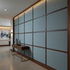 Abaca - Slate Blue Tekloom Performance Upholstered Wall Panel | Architectural Fabrics