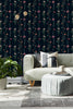Climbing Flowers Navy, Roll Vinyl