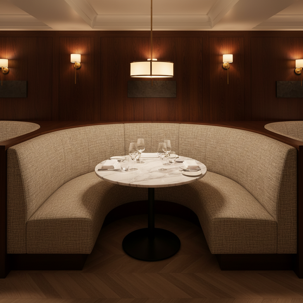 Rattan Bay - Desert Upholstered Banquette | Architectural Fabrics