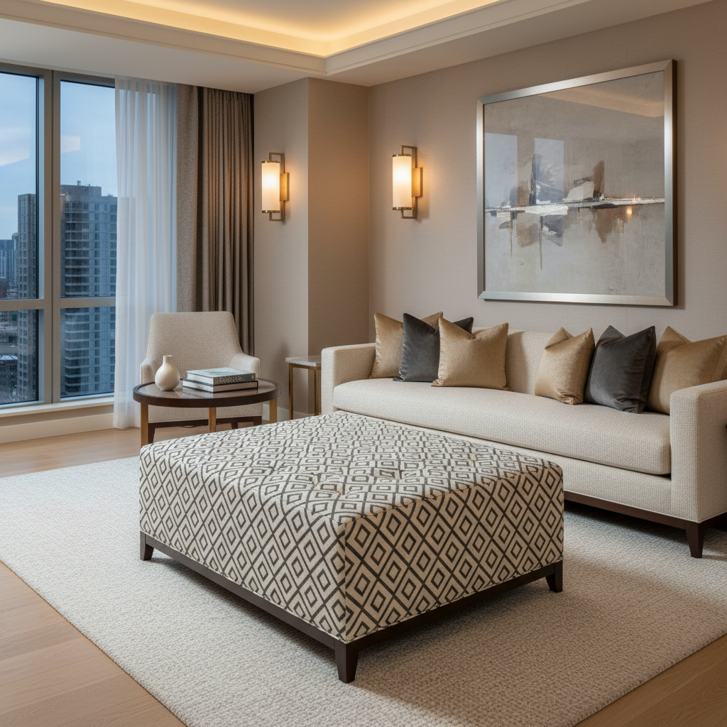 Dale City Priceless Upholstered Ottoman | Architectural Fabrics