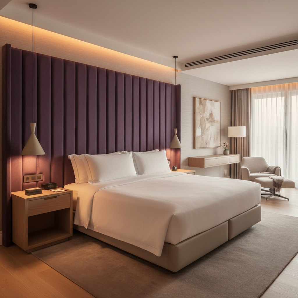 Ultrasuede  Amethyst  Purple Upholstered Headboard | Ultrasuede Upholstery