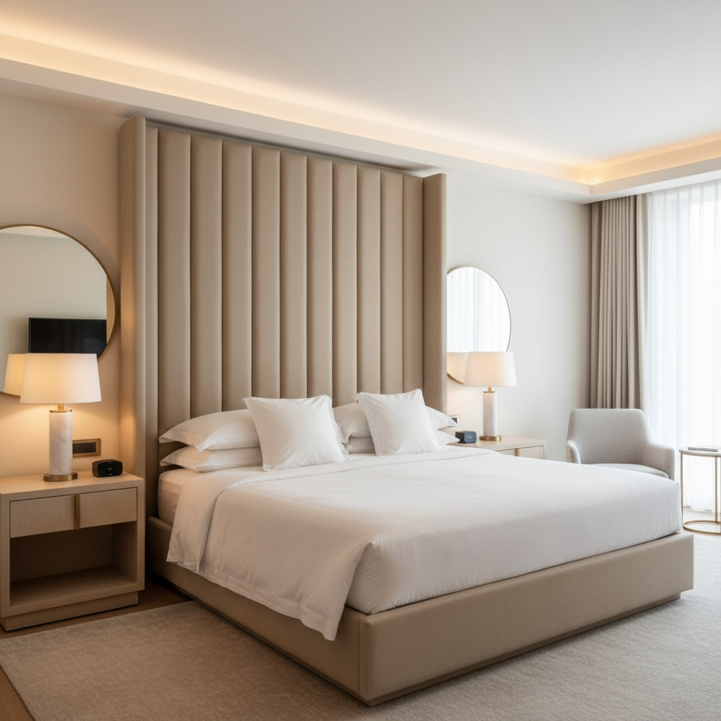 Nassau Gold - Latte Upholstered Headboard | Architectural Fabrics