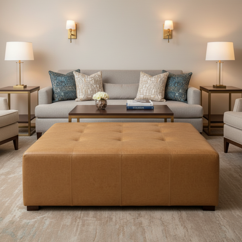 Trunk Bay - Ranch Upholstered Ottoman | Architectural Fabrics