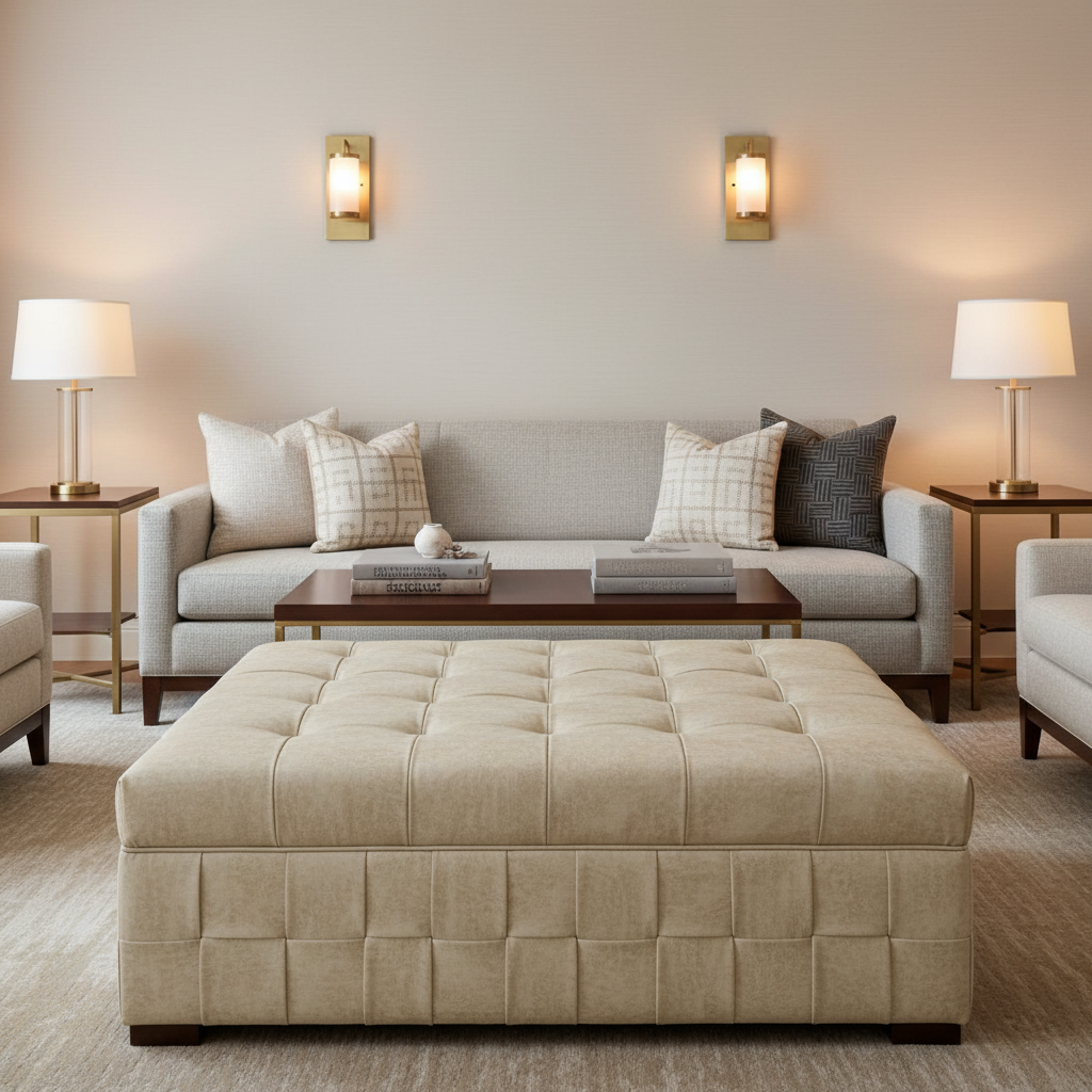 Berretta - Berretta Performance Vinyl Upholstered Ottoman | Architectural Fabrics