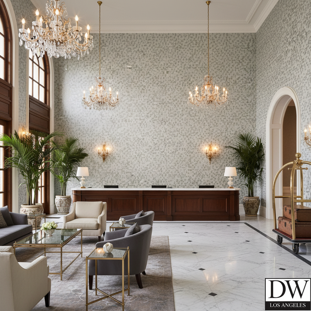 Nice Reima | Hollywood Wallcoverings - Hotel Lobby commercial room setting