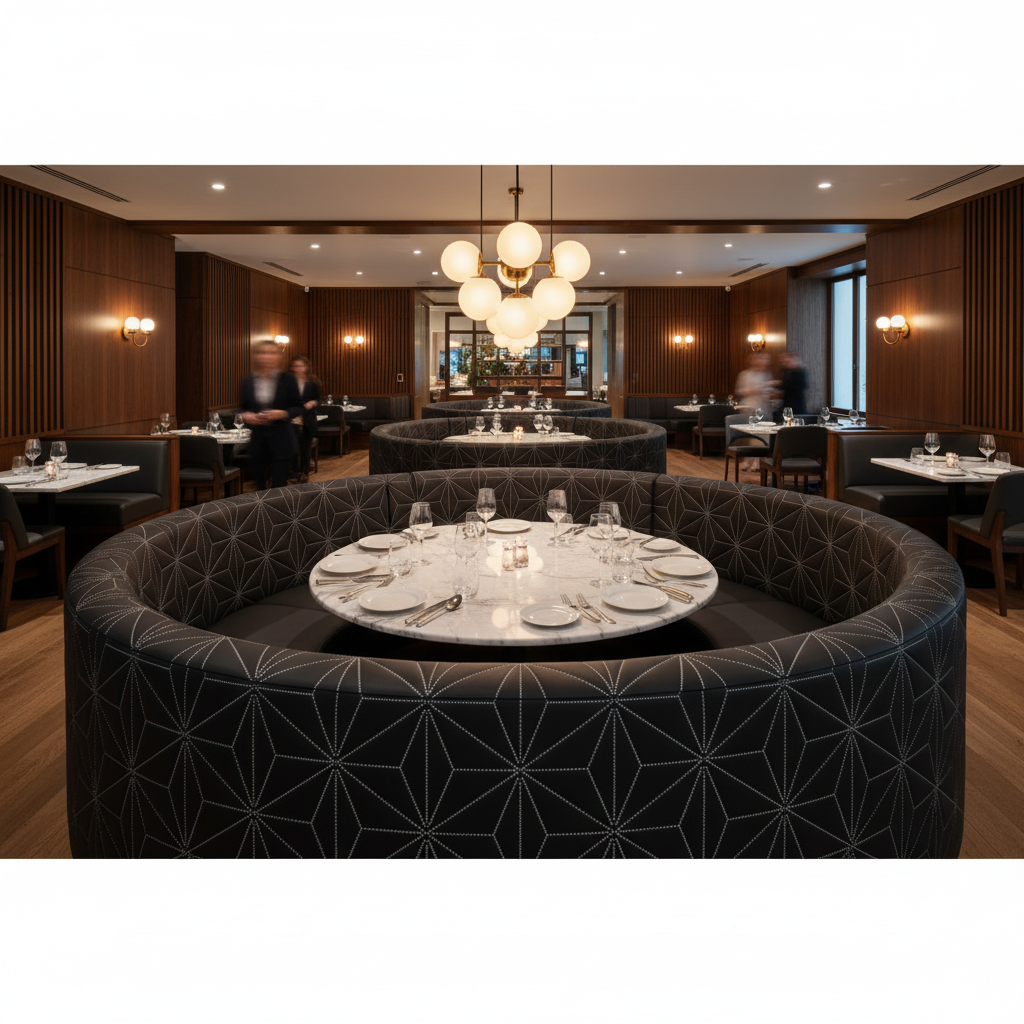 Axis - Axis Etched Polyurethane Upholstered Banquette | Architectural Fabrics