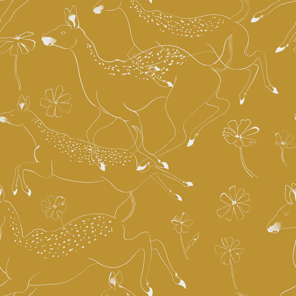 Jumping Bambis Gold, Roll Vinyl Wallcoverings | Coordonné