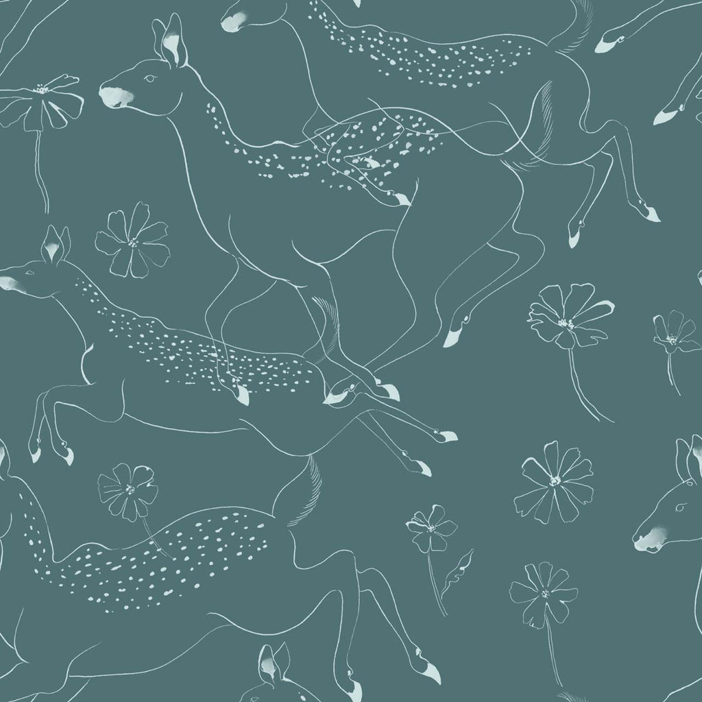 Jumping Bambis Teal, Roll Vinyl