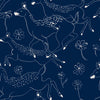 Jumping Bambis Navy, Roll Non-Woven