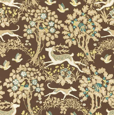 Mille Fleur - Sable Brown By Lee Jofa | Eric Cohler Lodge |Animal/Insects Flora & Fauna Multipurpose Print