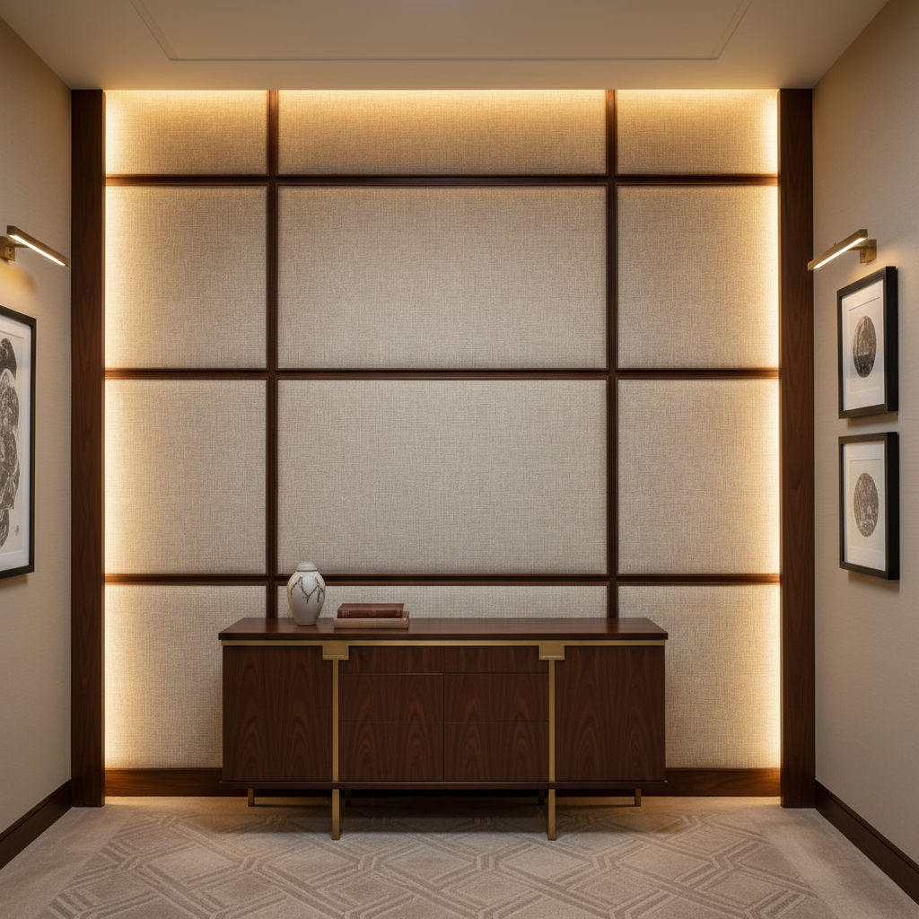 Tweed Bay - Cashew Upholstered Wall Panel | Architectural Fabrics