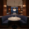 Smooth Matte Texture Deep Indigo Upholstered Banquette | Architectural Fabrics