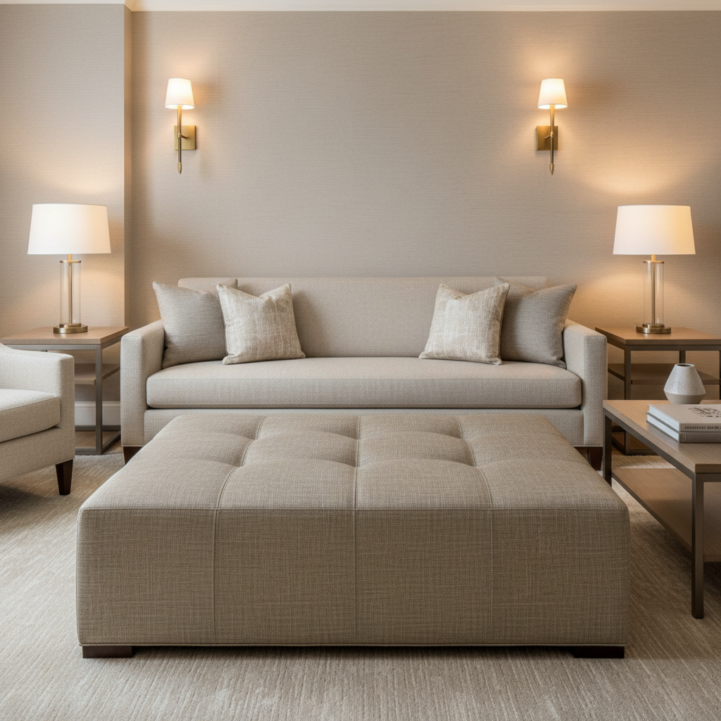 Rincon - Malt Upholstered Ottoman | Architectural Fabrics
