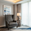Channel Chevron Stitch Dark Graphite Upholstered Chair | Architectural Fabrics