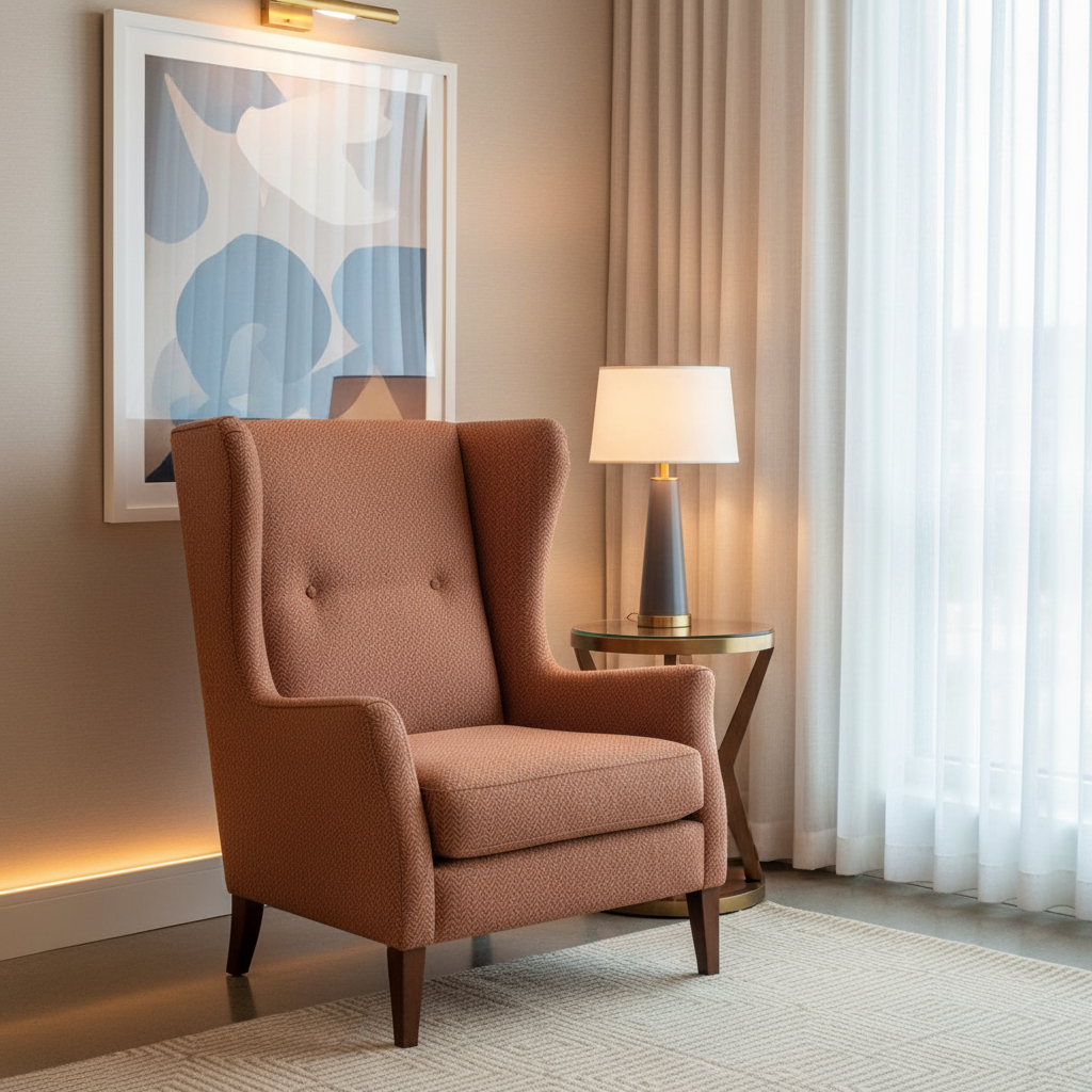 Steeple Reef - Flame Upholstered Chair | Architectural Fabrics