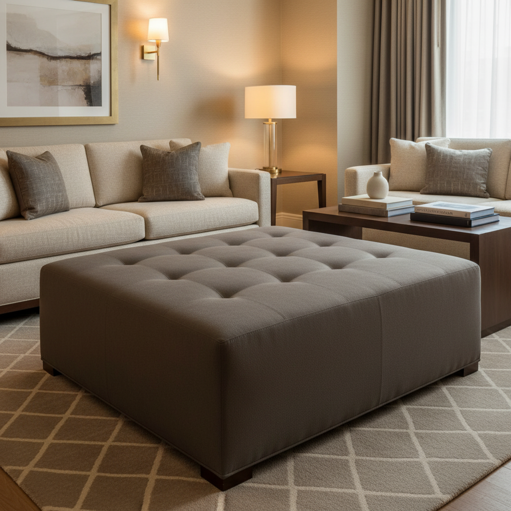 Soper Hole - Seal Upholstered Ottoman | Architectural Fabrics