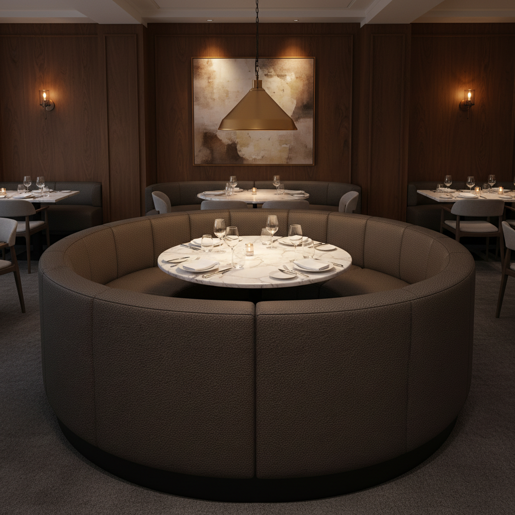 Algiers - Cocoa Bean Performance Vinyl Upholstered Banquette | Architectural Fabrics