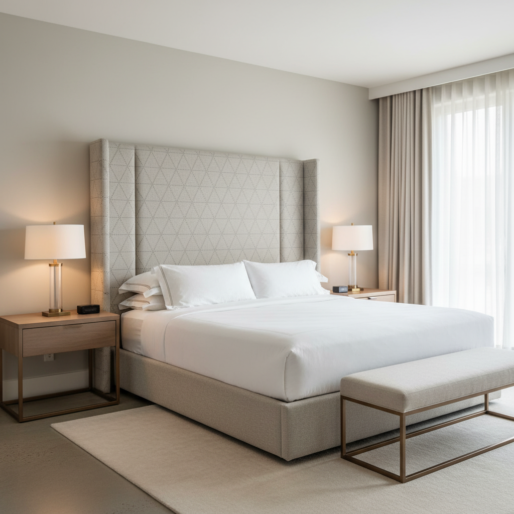 St. Barthelemy - Chiffon Upholstered Headboard | Architectural Fabrics