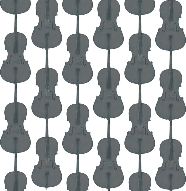 Cello Damask - Charcoal Grey Traditional | Architectural Wallcoverings