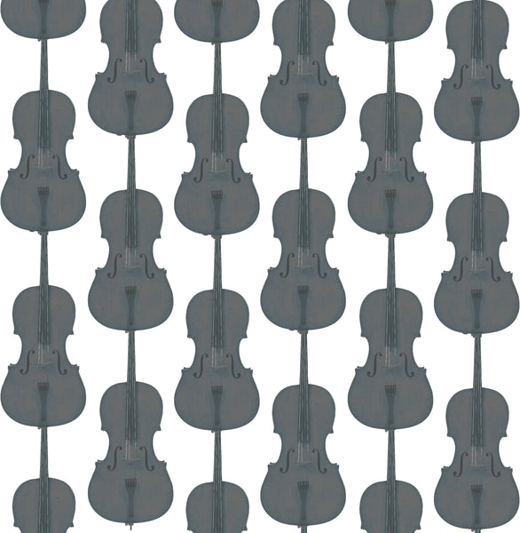 Cello Damask - Charcoal Grey - Pattern Design Lab