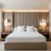 Fine Pebble Grain Soft Taupe Upholstered Headboard | Architectural Fabrics