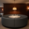 Fine Pebble Texture Dark Graphite Upholstered Banquette | Architectural Fabrics