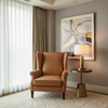 Smooth Leather Grain Caramel Tan Upholstered Chair | Architectural Fabrics