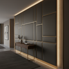 Algiers - Charcoal Performance Vinyl Upholstered Wall Panel | Architectural Fabrics