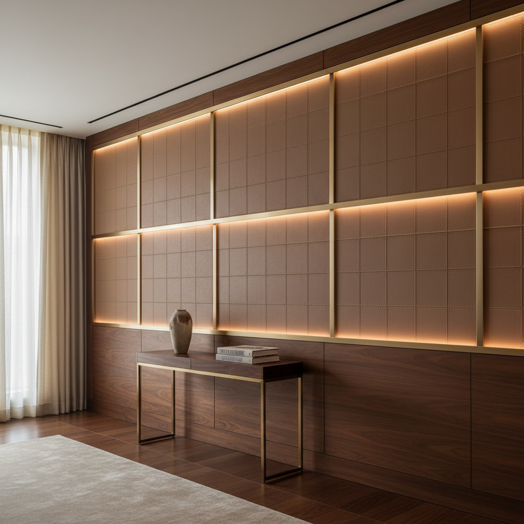 Puerto Plata - Walnut Upholstered Wall Panel | Architectural Fabrics