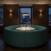 Fine Pebble Grain Deep Teal Upholstered Banquette | Architectural Fabrics