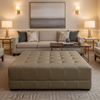 Aarden - Earthen Taupe Silicone Hybrid Upholstered Ottoman | Architectural Fabrics