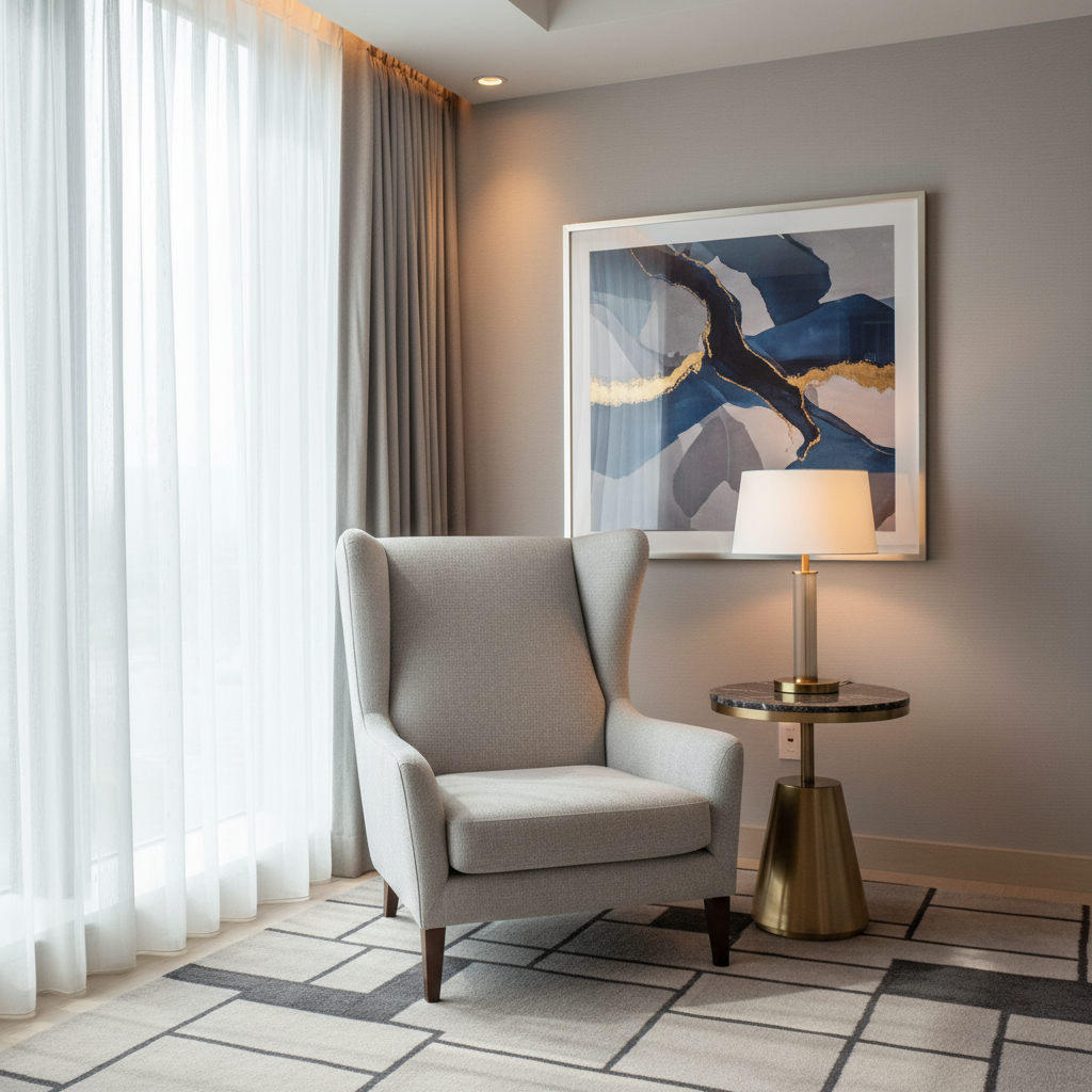 Smooth Pebble Grain Pale Stone Upholstered Chair | Architectural Fabrics