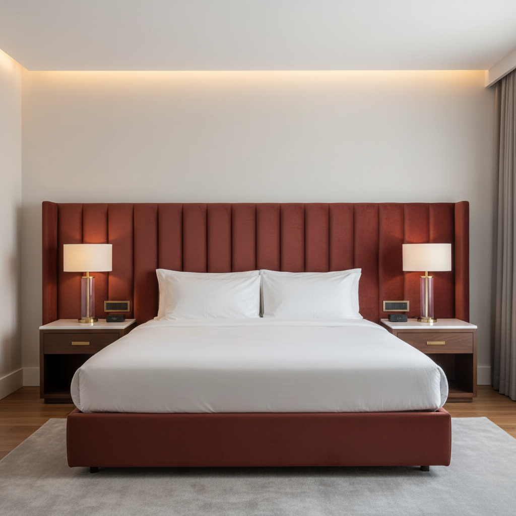Necker Island - Garnet Upholstered Headboard | Architectural Fabrics