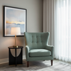 Fine Textured Weave Seafoam Green Upholstered Chair | Architectural Fabrics