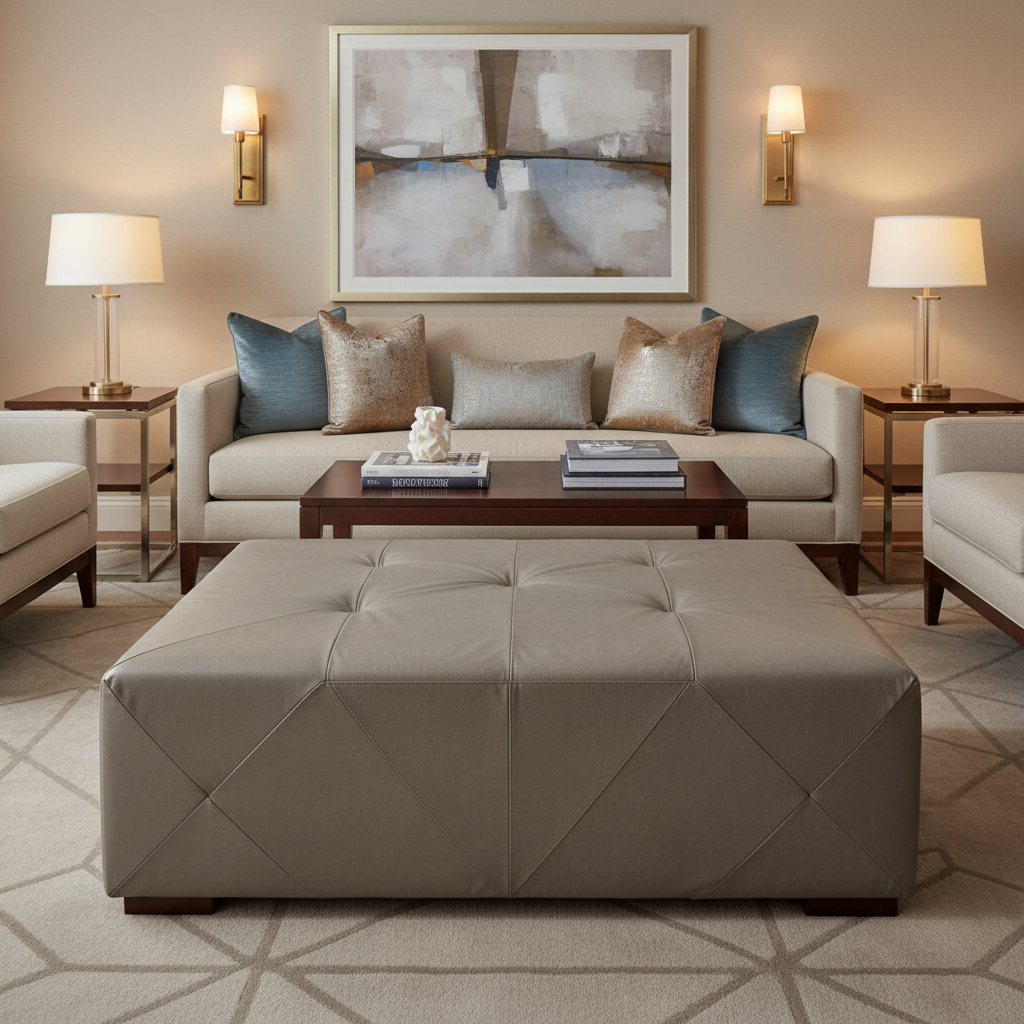 Turneffe - Trail Upholstered Ottoman | Architectural Fabrics