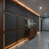 Tres Palmas - Charcoal Upholstered Wall Panel | Architectural Fabrics