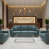Smooth Solid Texture Dusty Teal Upholstered Sofa | Architectural Fabrics