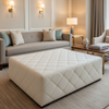 Tyrell Bay - Snow Upholstered Ottoman | Architectural Fabrics