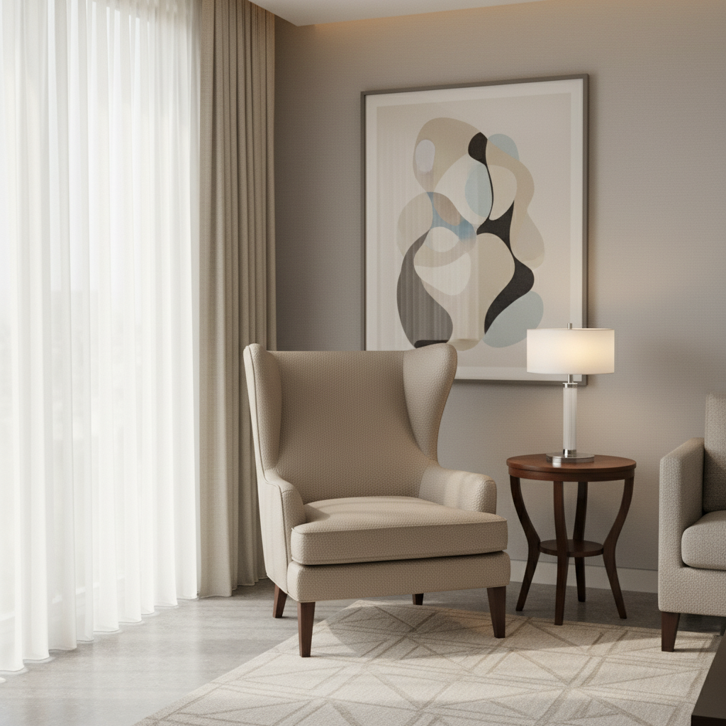 Algiers - Taupe Performance Vinyl Upholstered Chair | Architectural Fabrics