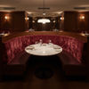 Crushed Velvet Texture Burgundy Wine Upholstered Banquette | Architectural Fabrics